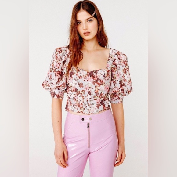 For Love & Lemons - Floral-Printed Puff Sleeve Houston Blouse